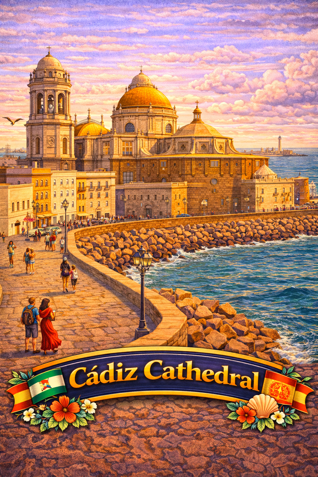 Cádiz Cathedral — Golden Dome by the Sea Board