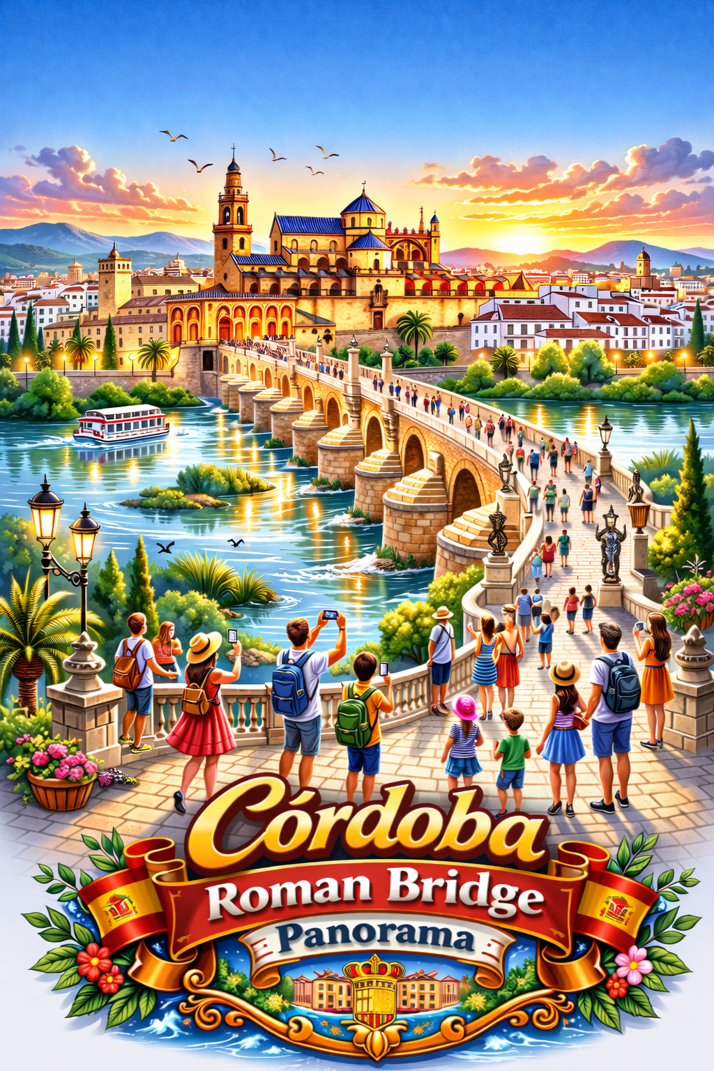 Córdoba Roman Bridge Panorama Board