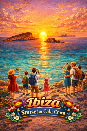 Ibiza Sunset at Cala Comte Beach Board
