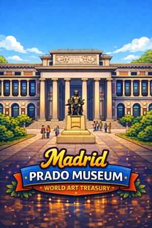 Madrid Coaster Set - Souvenir with Wooden Holder