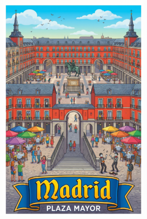 Madrid Plaza Mayor Souvenir Board