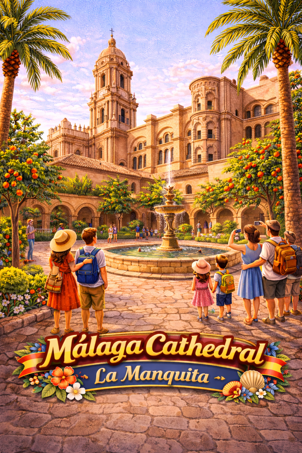 Málaga Cathedral La Manquita — One Tower Souvenir Board