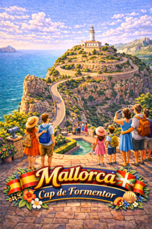 Mallorca Cap de Formentor — Lighthouse Panorama Board