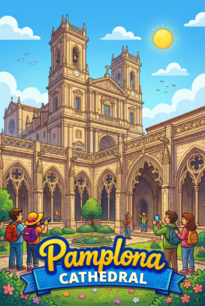 Pamplona Cathedral — Gothic Cloister Board