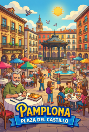 Pamplona Plaza del Castillo — Hemingway Board