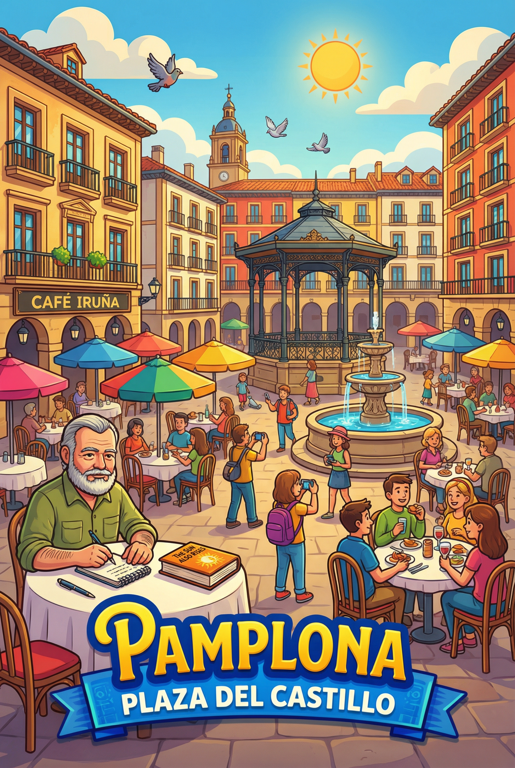 Pamplona Plaza del Castillo — Hemingway Board