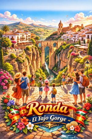 Ronda El Tajo Gorge — Cliff Edge Panorama Board