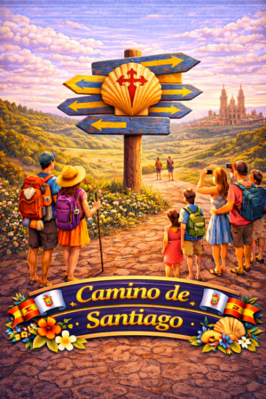 Santiago Praza do Obradoiro — Pilgrim's Arrival Board