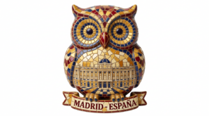 Madrid Royal Owl Trencadís Fridge Magnet