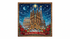 Sagrada Familia Christmas Lights Fridge Magnet 2027