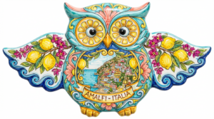 Amalfi Majolica Owl Souvenir Fridge Magnet
