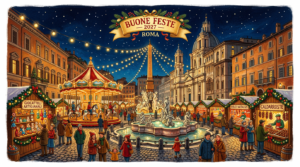 Piazza Navona Christmas Market Fridge Magnet 2027