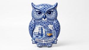 Lisbon Azulejo Owl Fridge Magnet
