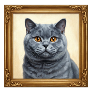 British Shorthair Cat Portrait Fridge Magnet