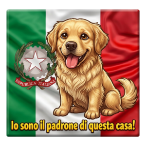Golden Retriever Italy Funny Dog Magnet