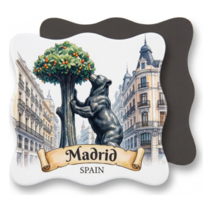 Madrid Bear & Strawberry Tree Fridge Magnet