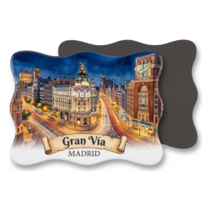Gran Vía Night Lights Madrid Magnet